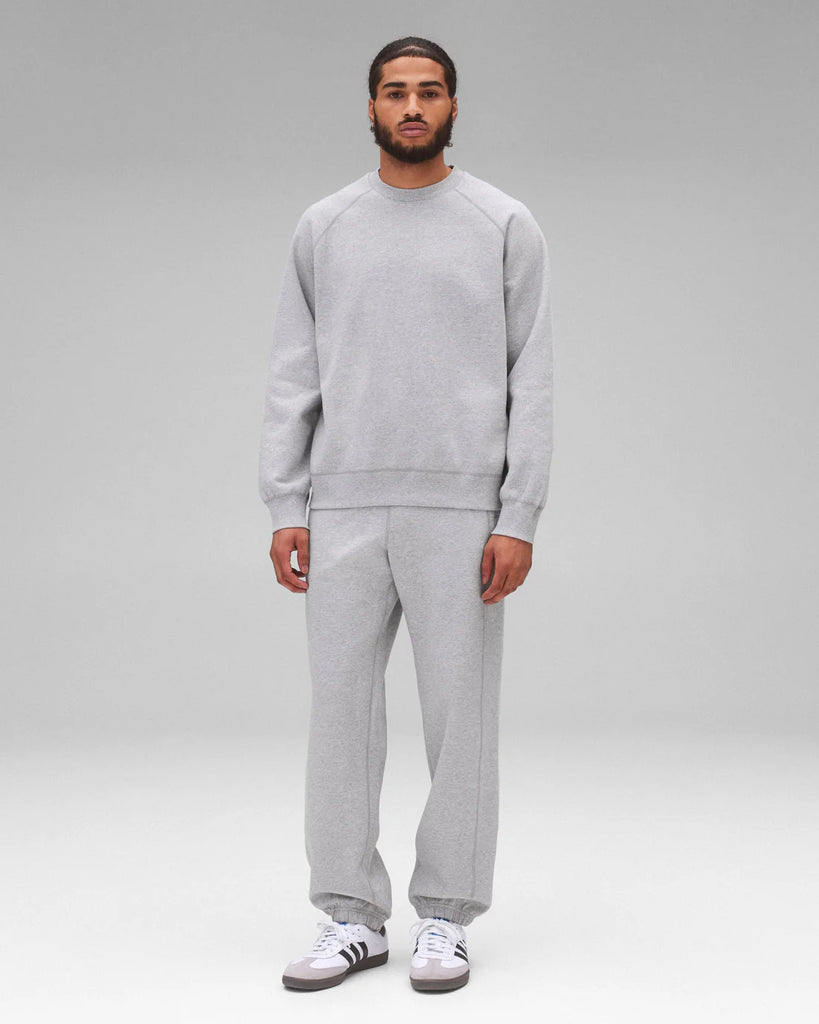 Reigning Champ Brushed Fleece Crewneck - Heather Grey