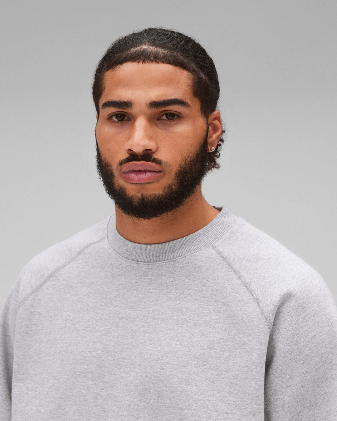 Reigning Champ Brushed Fleece Crewneck - Heather Grey