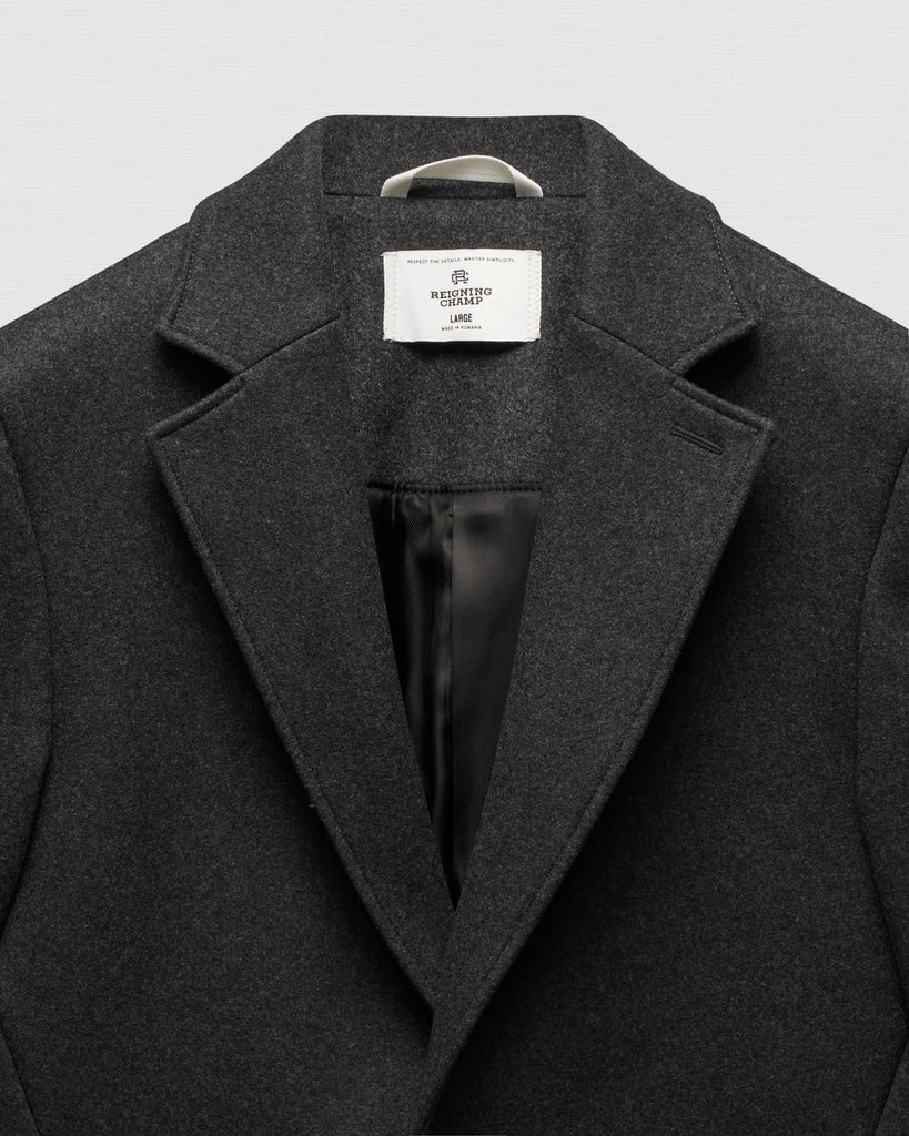 Reigning Champ Wool Cashmere Maestro Coat - Heather Charcoal