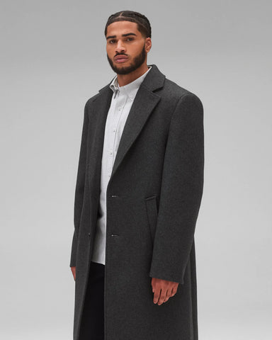 Reigning Champ Wool Cashmere Maestro Coat - Heather Charcoal