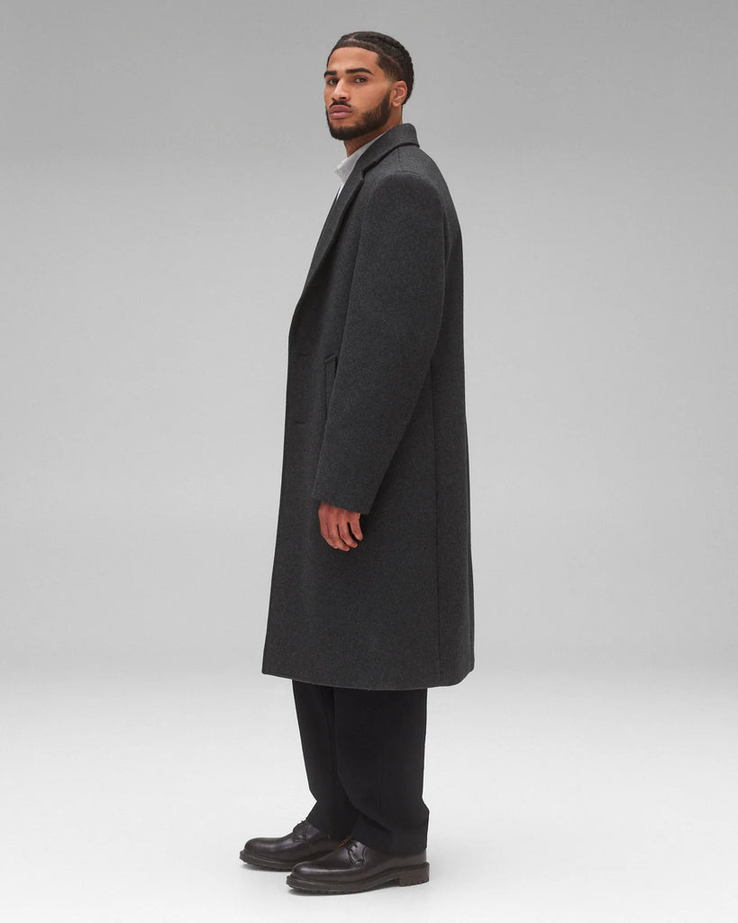 Reigning Champ Wool Cashmere Maestro Coat - Heather Charcoal