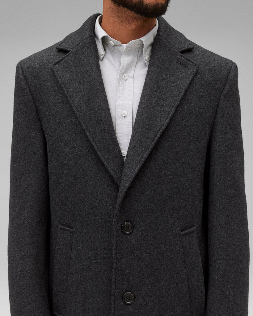 Reigning Champ Wool Cashmere Maestro Coat - Heather Charcoal