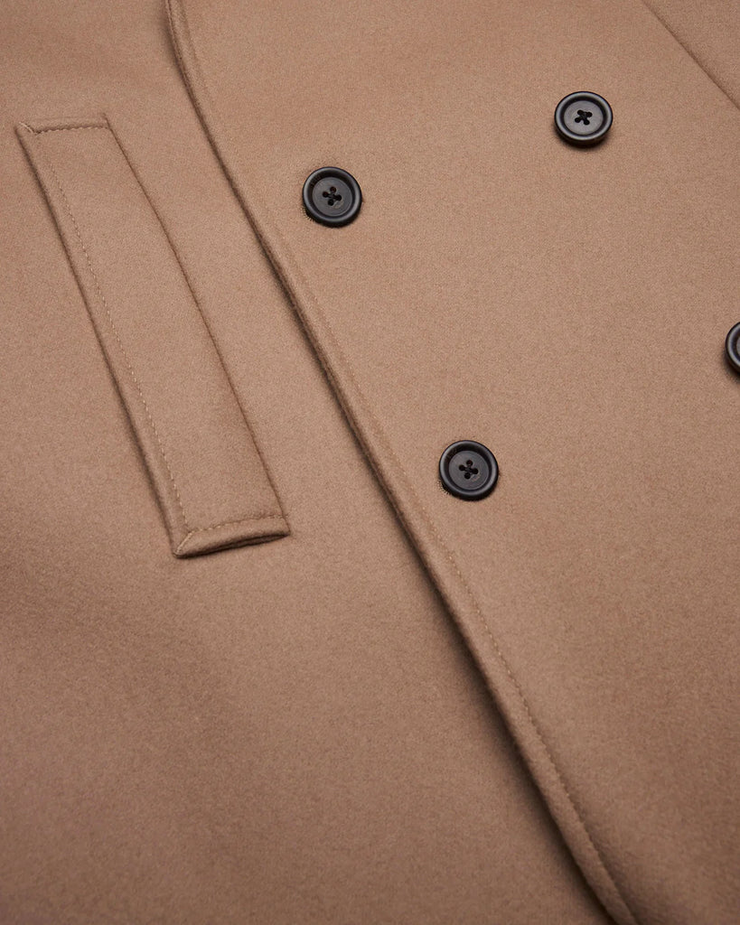 Reigning Champ Wool Cashmere Polo Coat - Camel