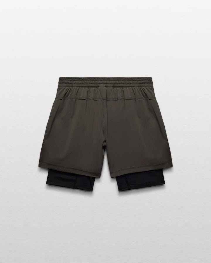 Reigning Champ 4-Way Stretch Nylon Combo Standard Training Short 5" - Carbon