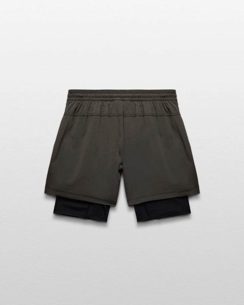 Reigning Champ 4-Way Stretch Nylon Combo Standard Training Short 5" - Carbon