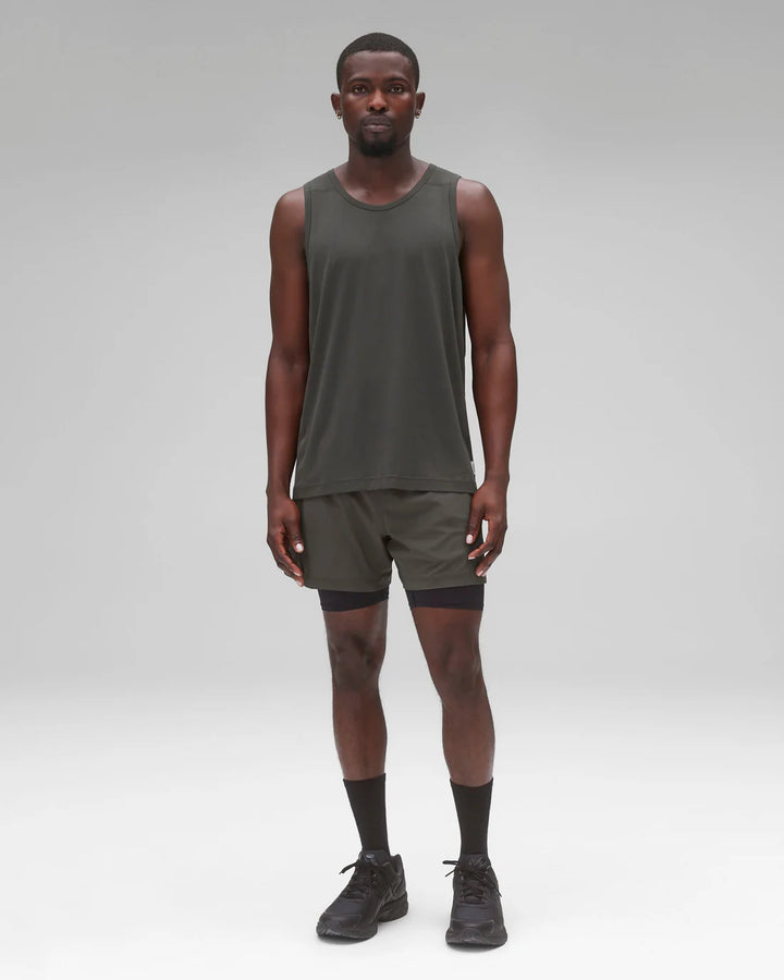Reigning Champ 4-Way Stretch Nylon Combo Standard Training Short 5" - Carbon