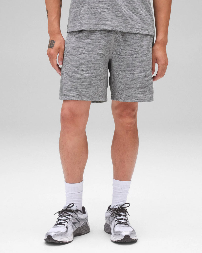 Reigning Champ Solotex Mesh Tiebreak Standard Short 7" - Heather Grey