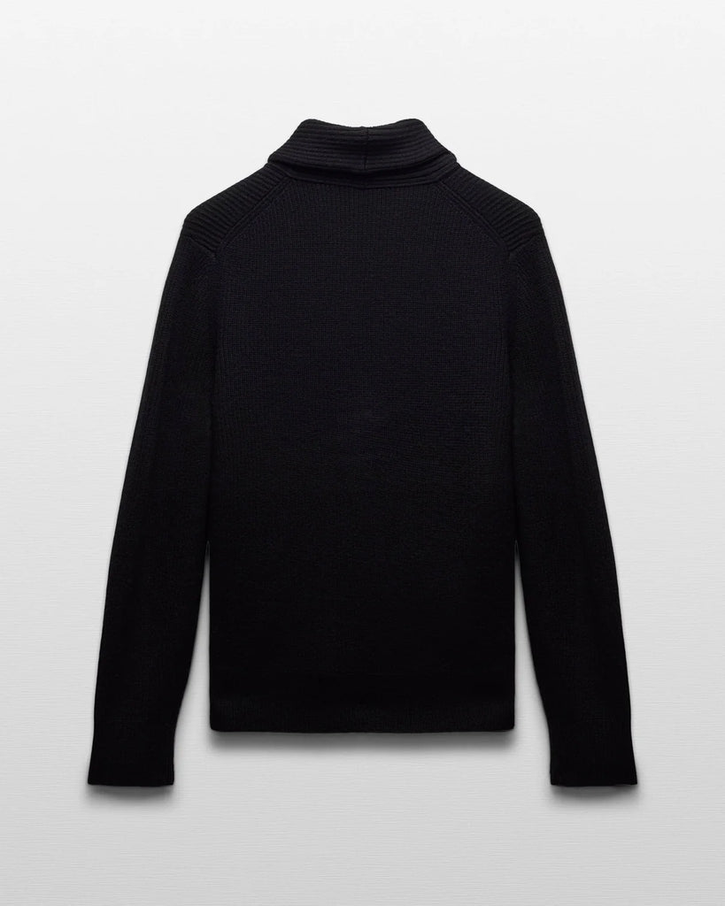 Reigning Champ Merino Rib Vinnie Shawl Cardigan - Black