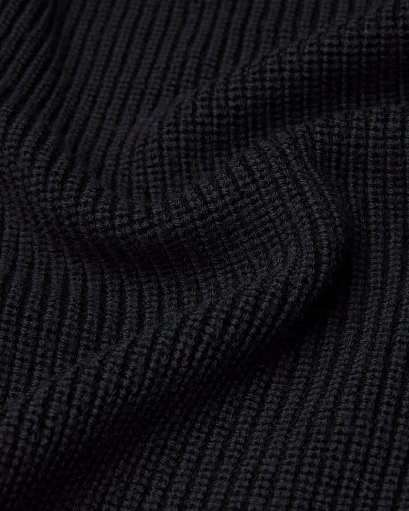 Reigning Champ Merino Rib Vinnie Shawl Cardigan - Black