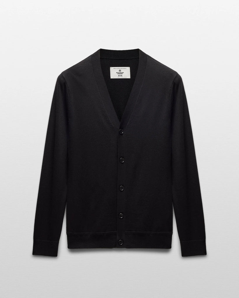 Reigning Champ Lightweight Merino Harry Cardigan - Black