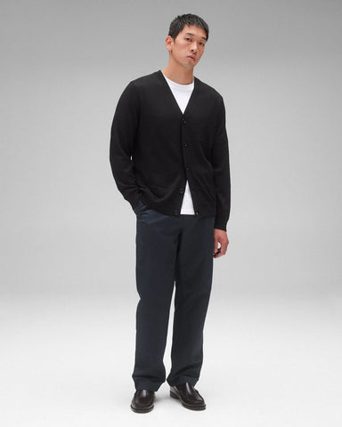 Reigning Champ Lightweight Merino Harry Cardigan - Black
