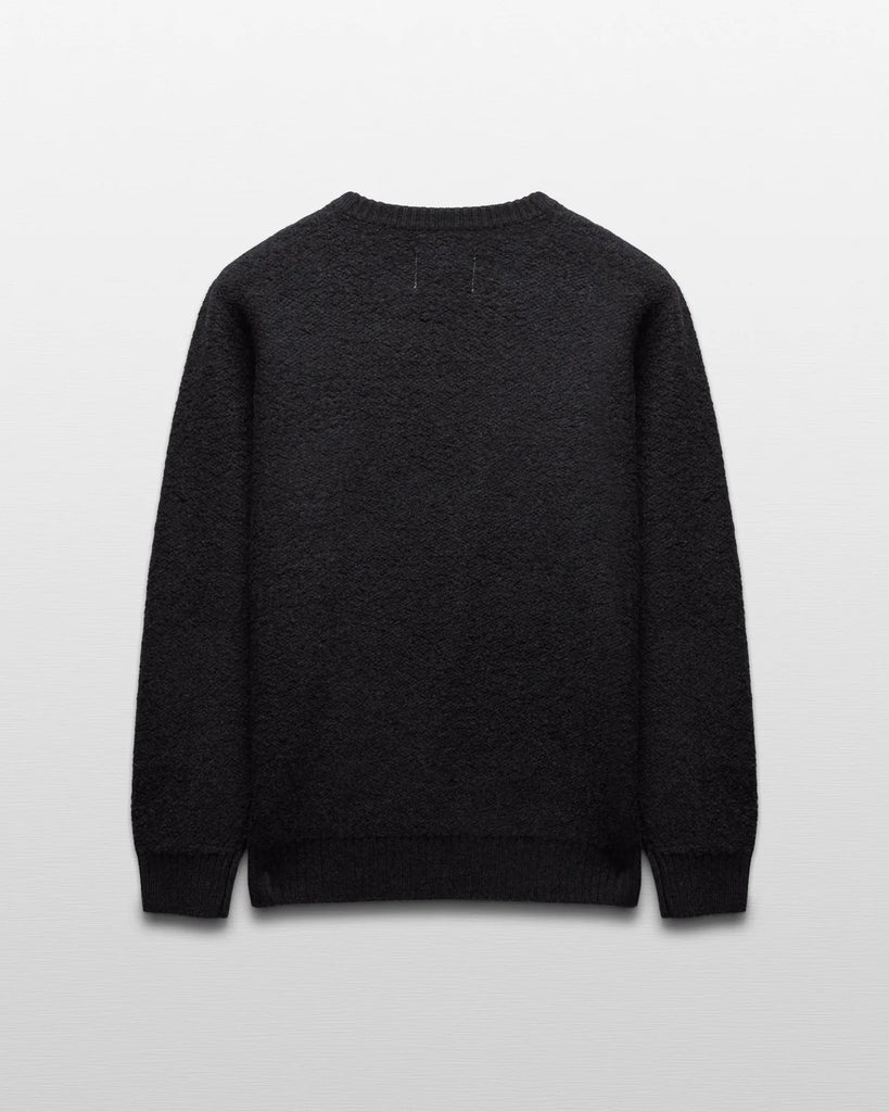 Reigning Champ Textured Boucle Turf Crewneck - Heather Black