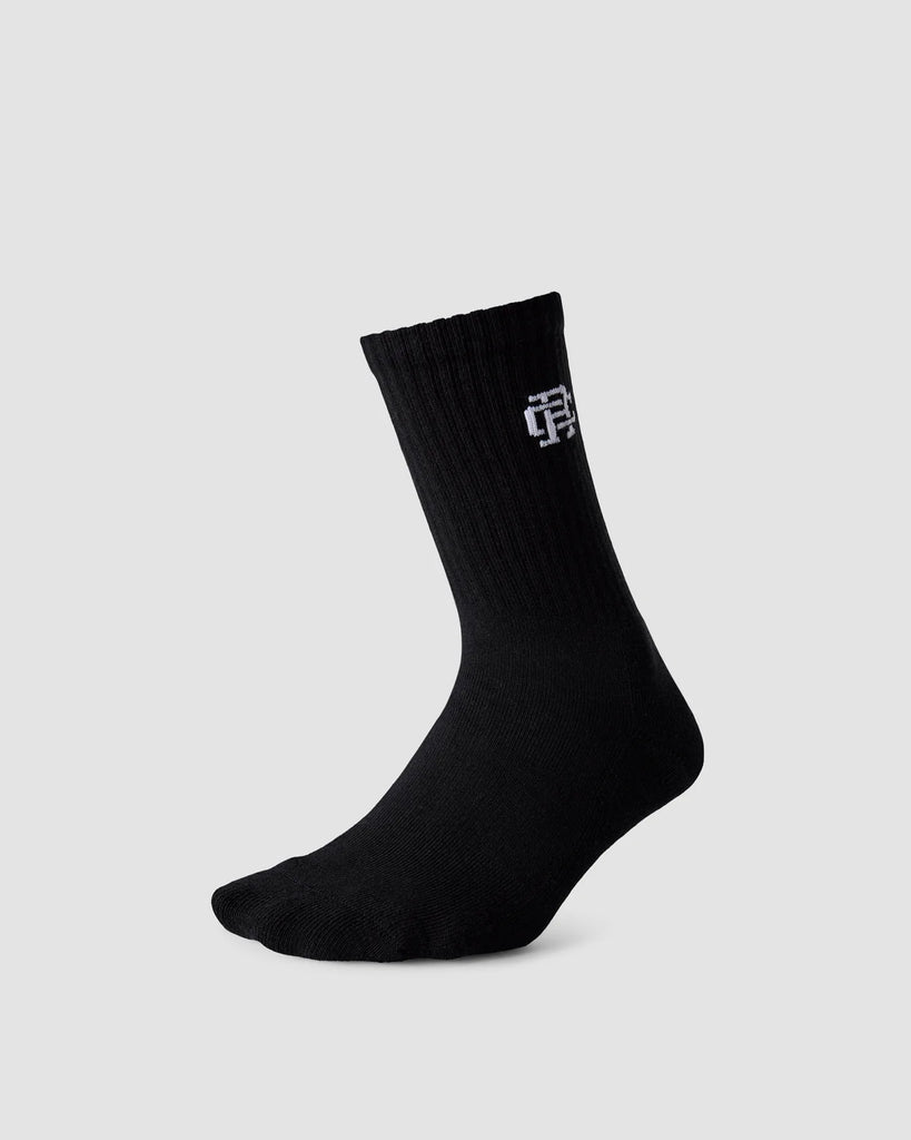 Reigning Champ 3-Pack Classic Mid Crew Sock - Black