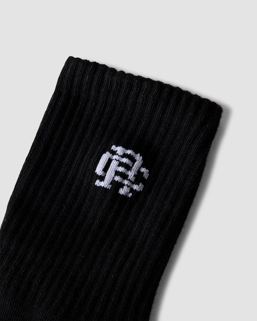 Reigning Champ 3-Pack Classic Mid Crew Sock - Black