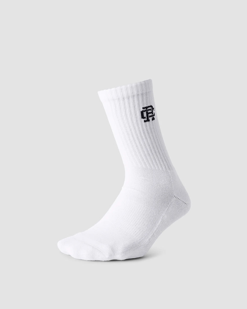 Reigning Champ 3-Pack Classic Mid Crew Sock - White