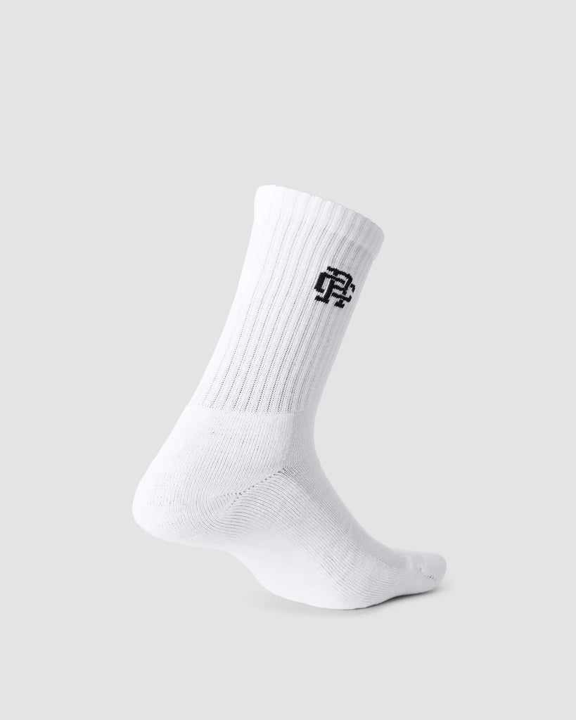 Reigning Champ 3-Pack Classic Mid Crew Sock - White