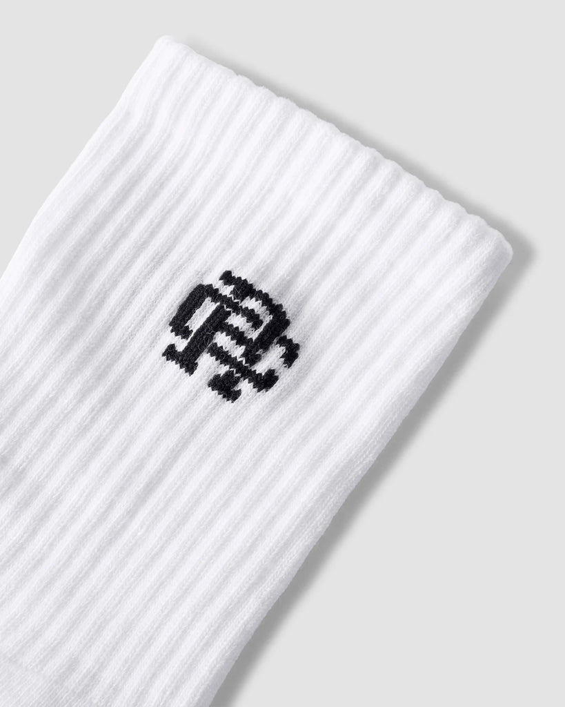 Reigning Champ 3-Pack Classic Mid Crew Sock - White