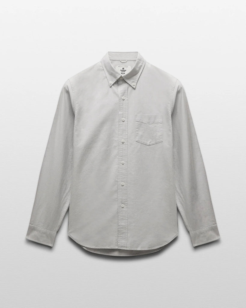 Reigning Champ Cotton Oxford Windsor Shirt - Light Grey