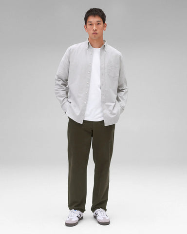 Reigning Champ Cotton Oxford Windsor Shirt - Light Grey