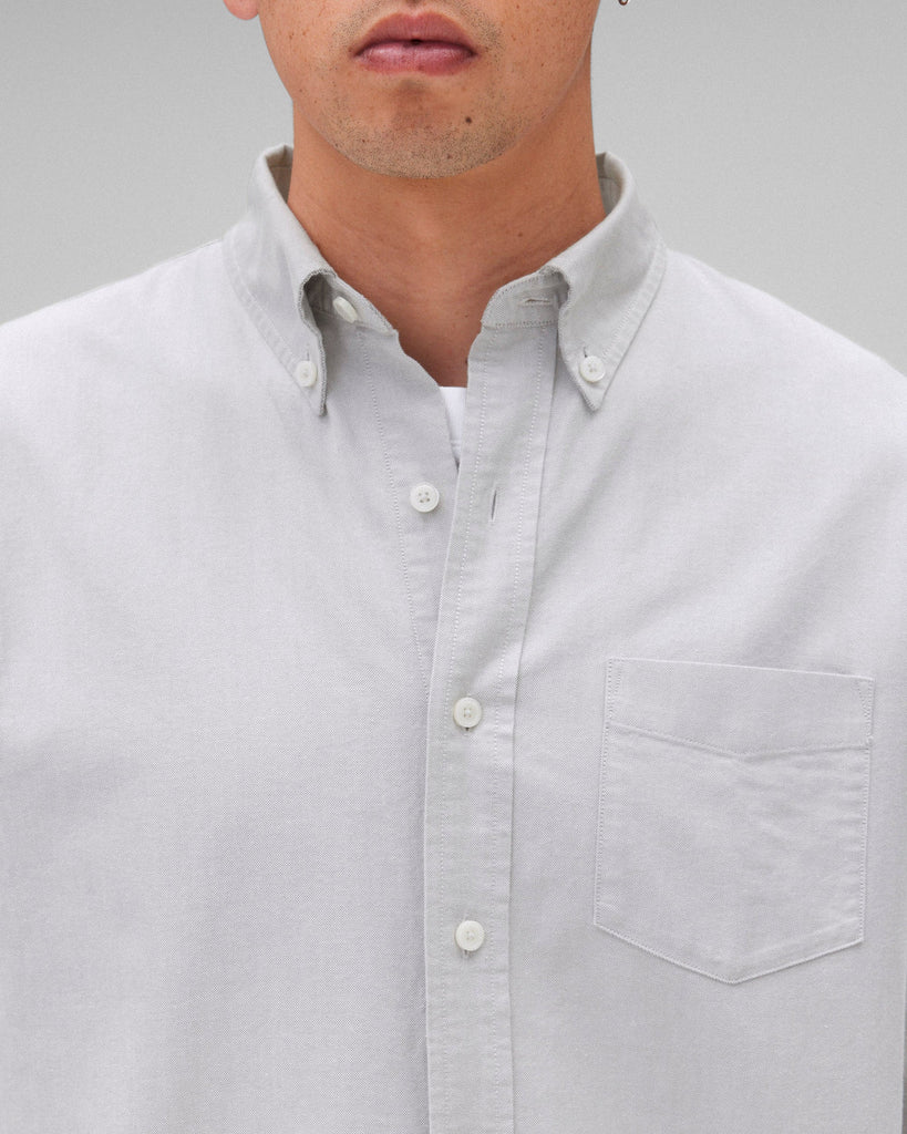 Reigning Champ Cotton Oxford Windsor Shirt - Light Grey