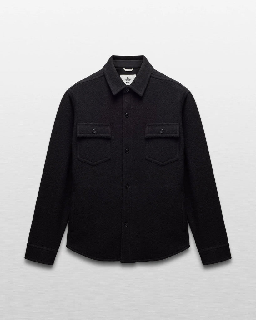 Reigning Champ Boiled Wool Warden Overshirt - Black