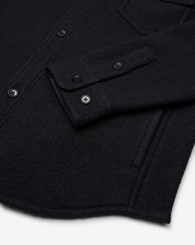 Reigning Champ Boiled Wool Warden Overshirt - Black