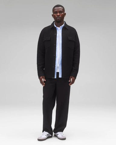 Reigning Champ Boiled Wool Warden Overshirt - Black