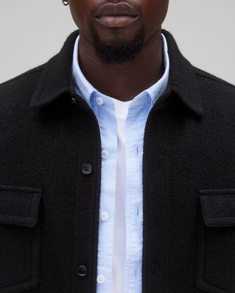 Reigning Champ Boiled Wool Warden Overshirt - Black