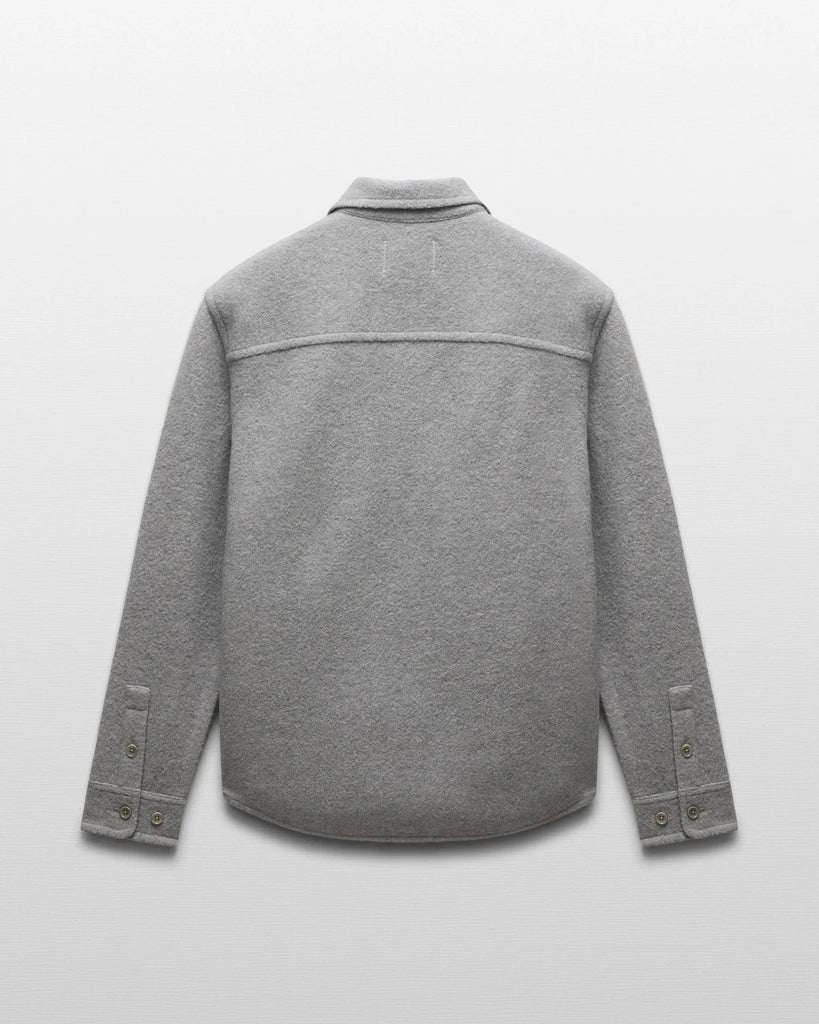 Reigning Champ Boiled Wool Warden Overshirt - Heather Grey