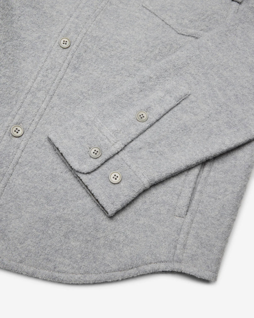 Reigning Champ Boiled Wool Warden Overshirt - Heather Grey