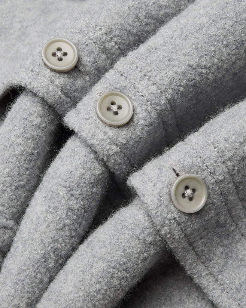 Reigning Champ Boiled Wool Warden Overshirt - Heather Grey