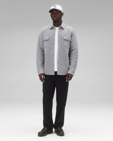 Reigning Champ Boiled Wool Warden Overshirt - Heather Grey