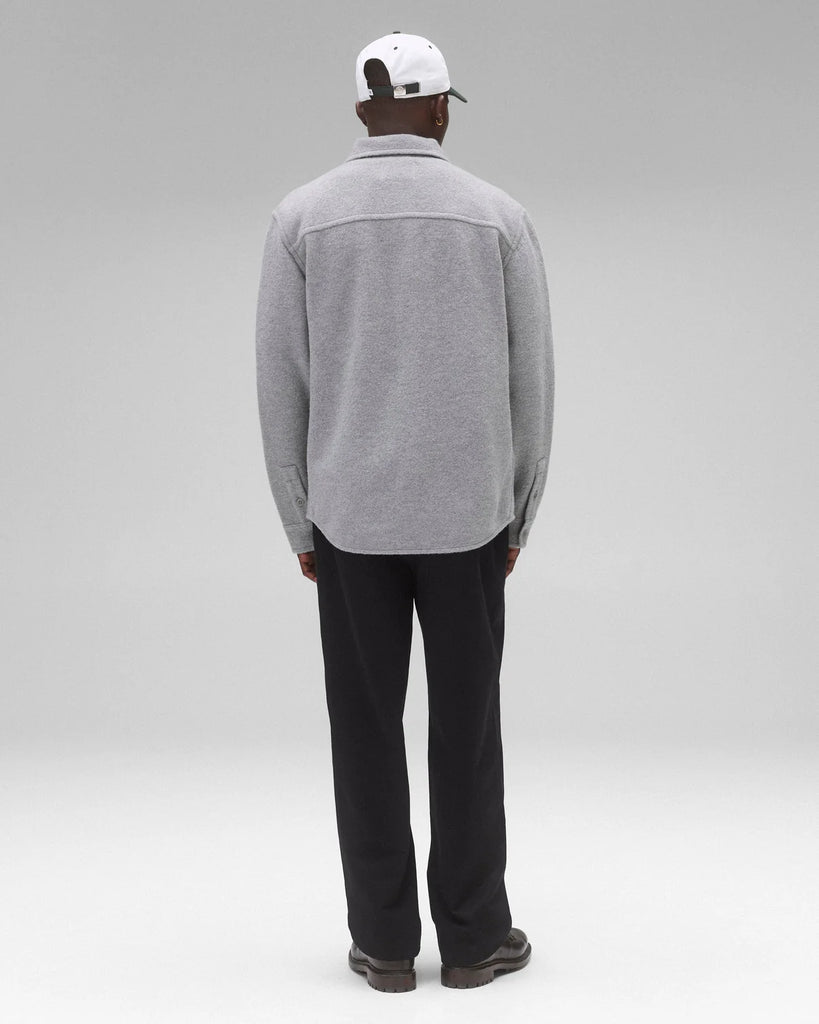 Reigning Champ Boiled Wool Warden Overshirt - Heather Grey