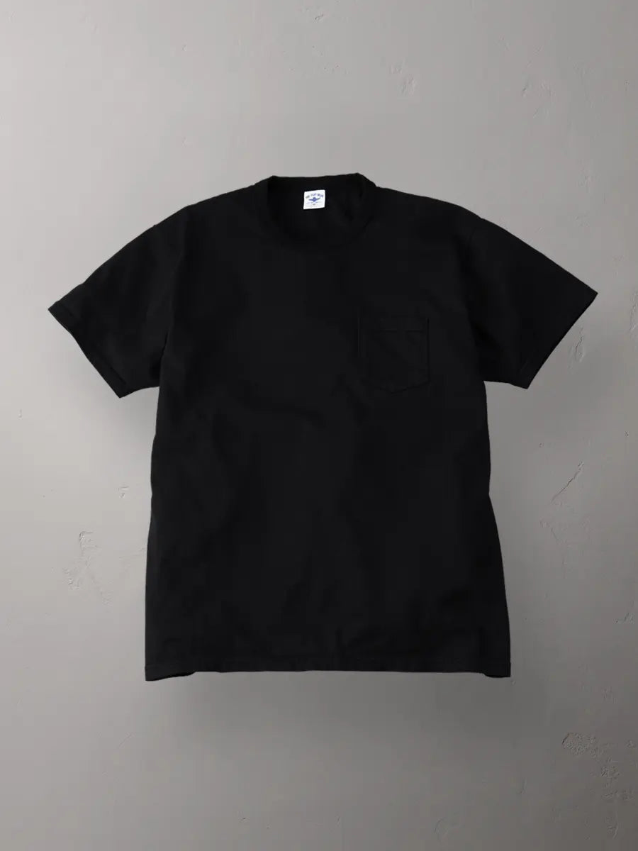 The Flat Head 3-Needle Stitch Pocket T-Shirt [FN-THC-101P] - Black