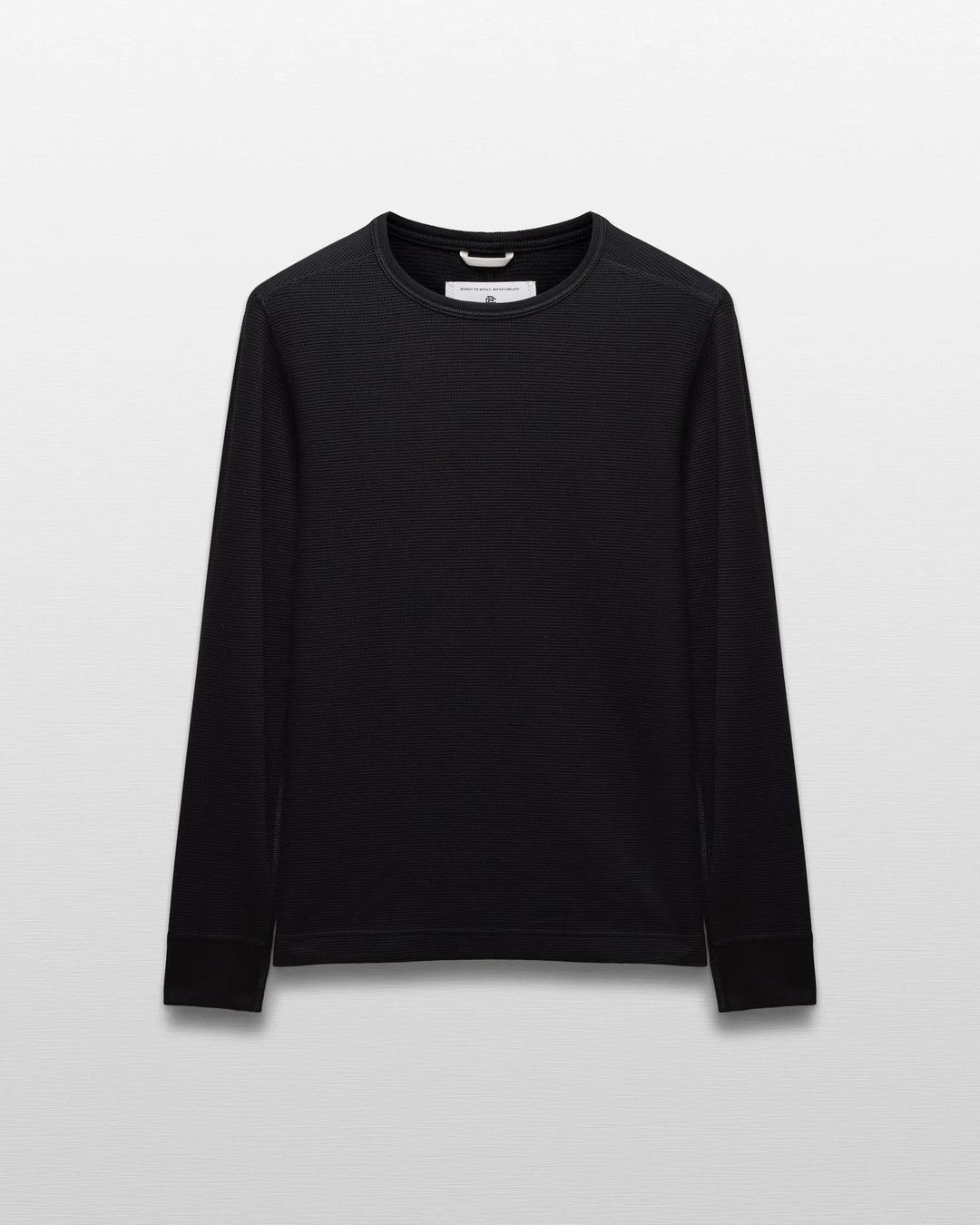 Reigning Champ Lightweight Waffle Standard Long Sleeve - Black