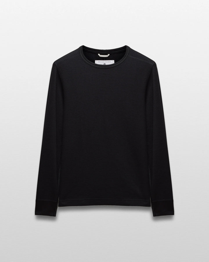 Reigning Champ Lightweight Waffle Standard Long Sleeve - Black