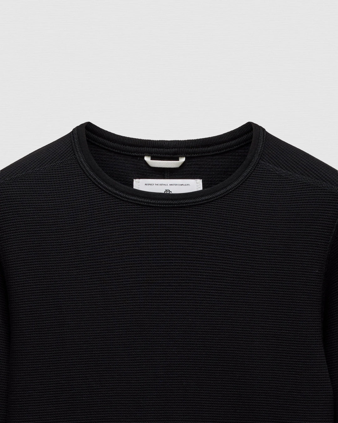 Reigning Champ Lightweight Waffle Standard Long Sleeve - Black