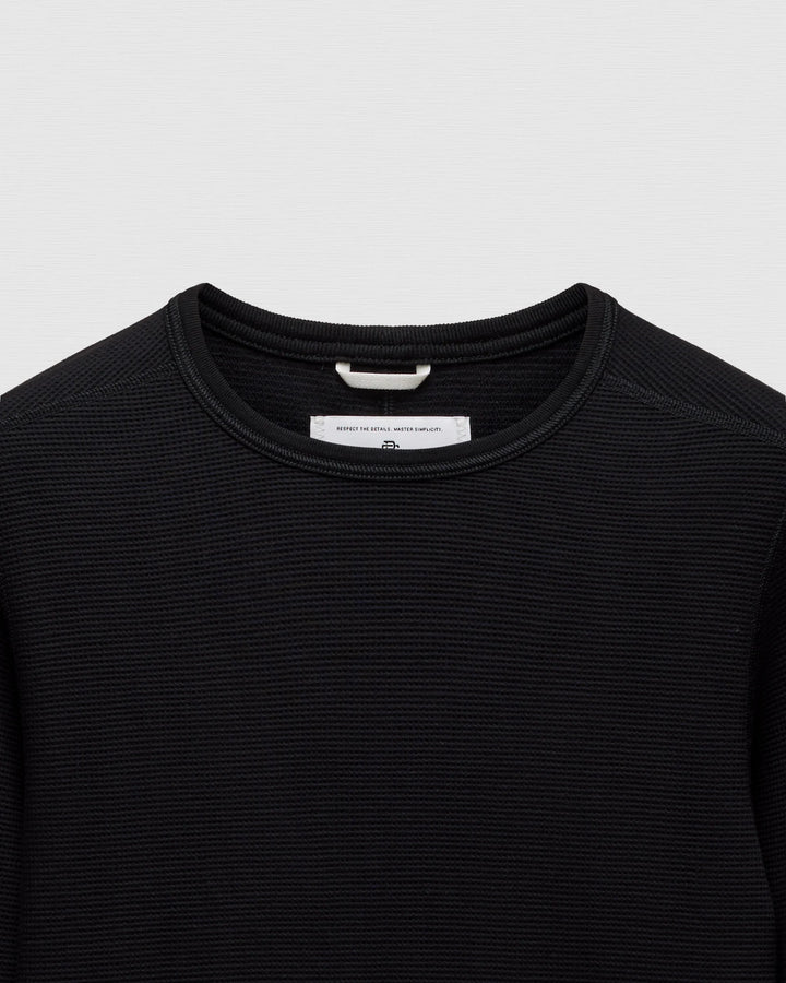 Reigning Champ Lightweight Waffle Standard Long Sleeve - Black