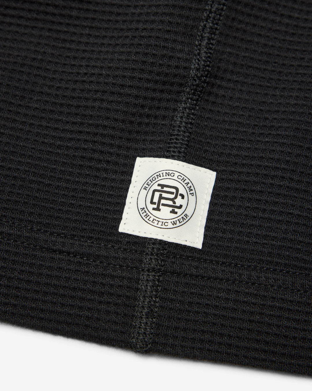 Reigning Champ Lightweight Waffle Standard Long Sleeve - Black