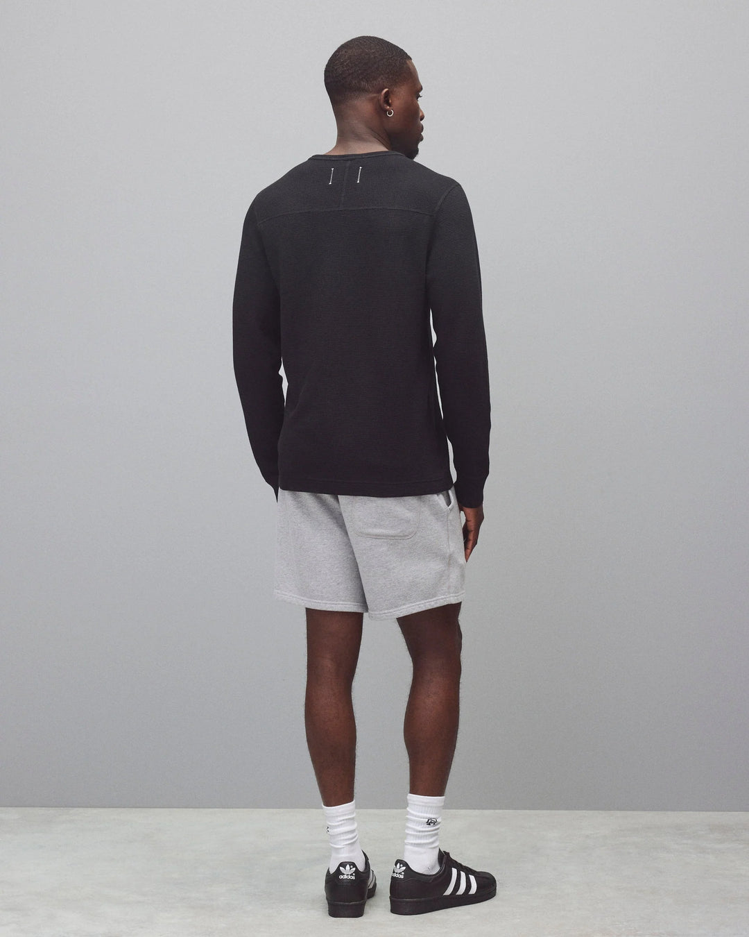 Reigning Champ Lightweight Waffle Standard Long Sleeve - Black