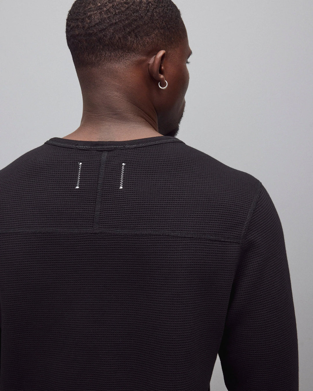 Reigning Champ Lightweight Waffle Standard Long Sleeve - Black