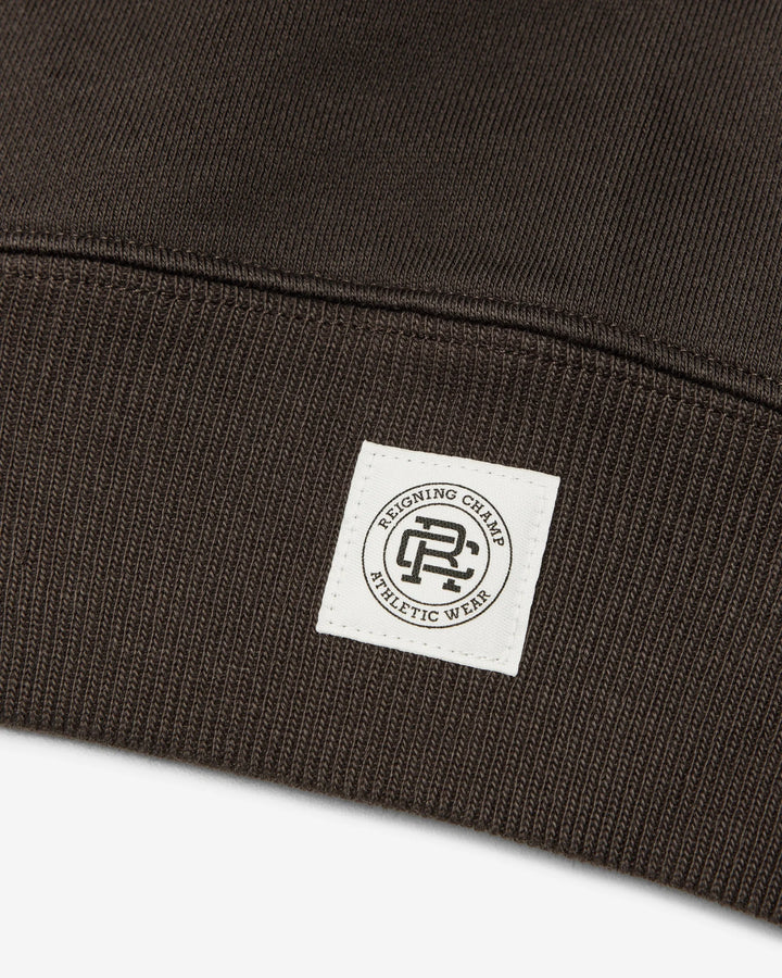 Reigning Champ Brushed Fleece Relaxed Half Zip Sweatshirt - Coffee