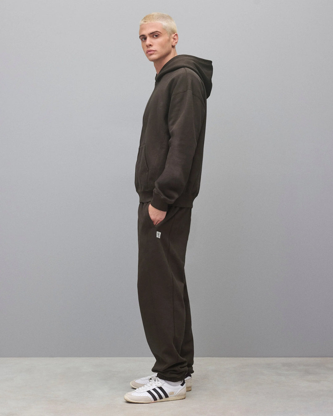 Reigning Champ Brushed Fleece '97 Relaxed Hoodie - Coffee