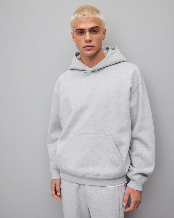 Reigning Champ Brushed Fleece '97 Relaxed Hoodie - Heather Grey