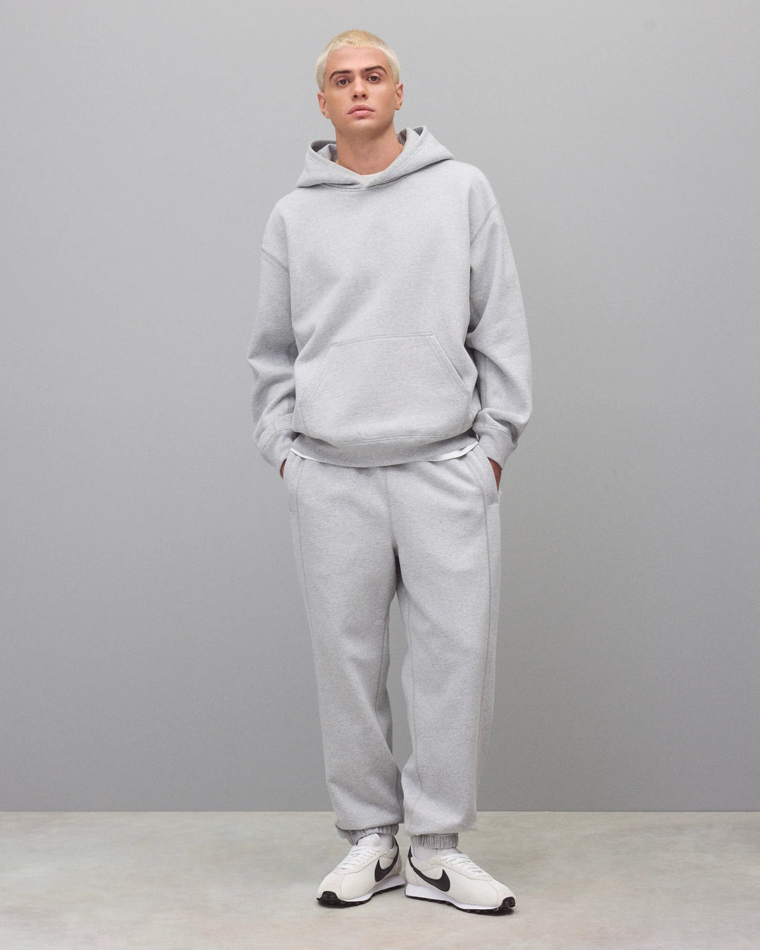Reigning Champ Brushed Fleece '97 Relaxed Hoodie - Heather Grey