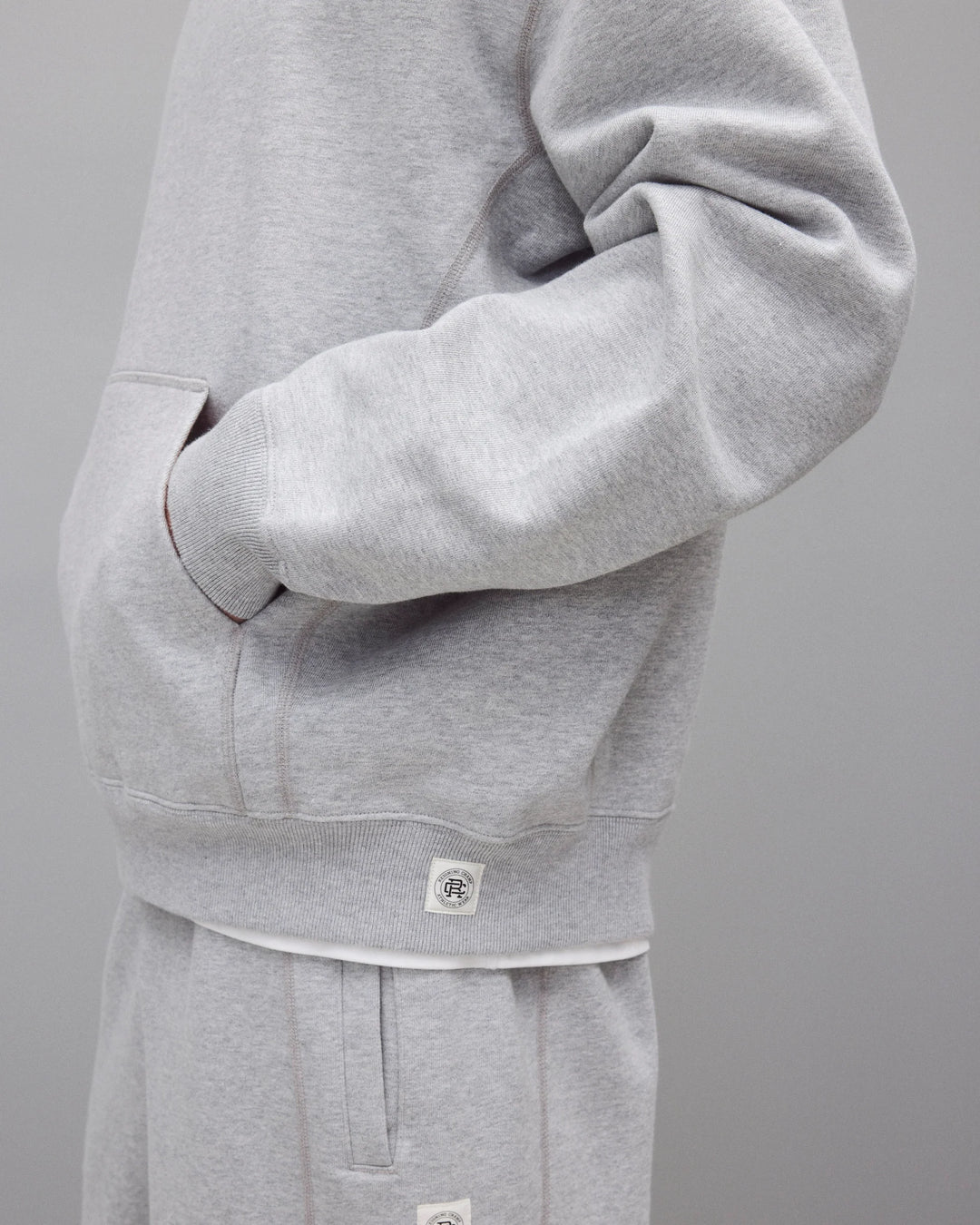 Reigning Champ Brushed Fleece '97 Relaxed Hoodie - Heather Grey