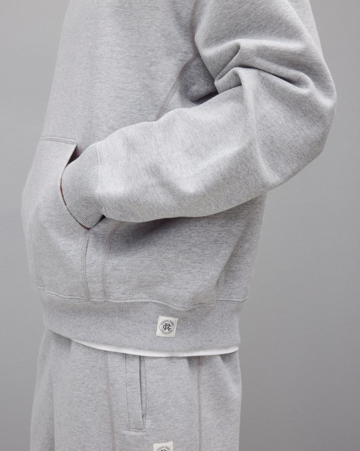 Reigning Champ Brushed Fleece '97 Relaxed Hoodie - Heather Grey