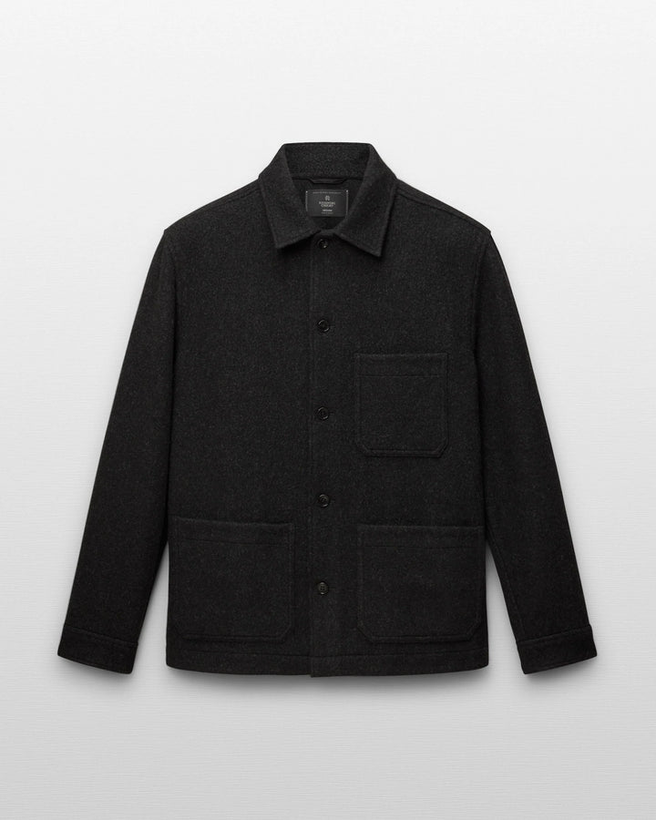 Reigning Champ Wool Fleece Chore Jacket - Heather Black