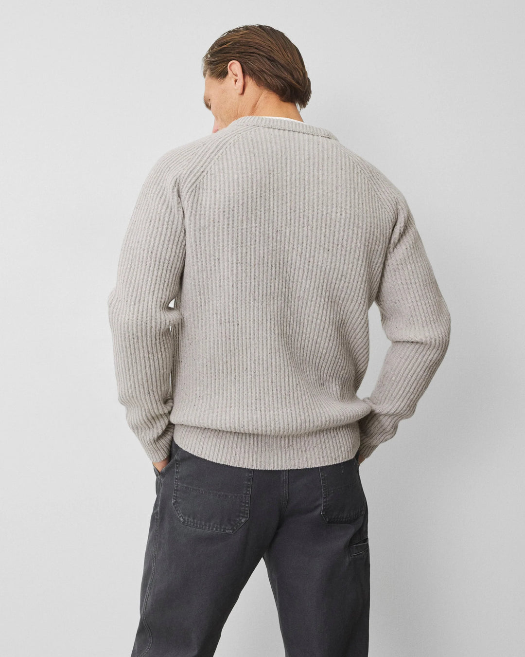 Reigning Champ Merino Kenny Crewneck - Nep Heather Grey