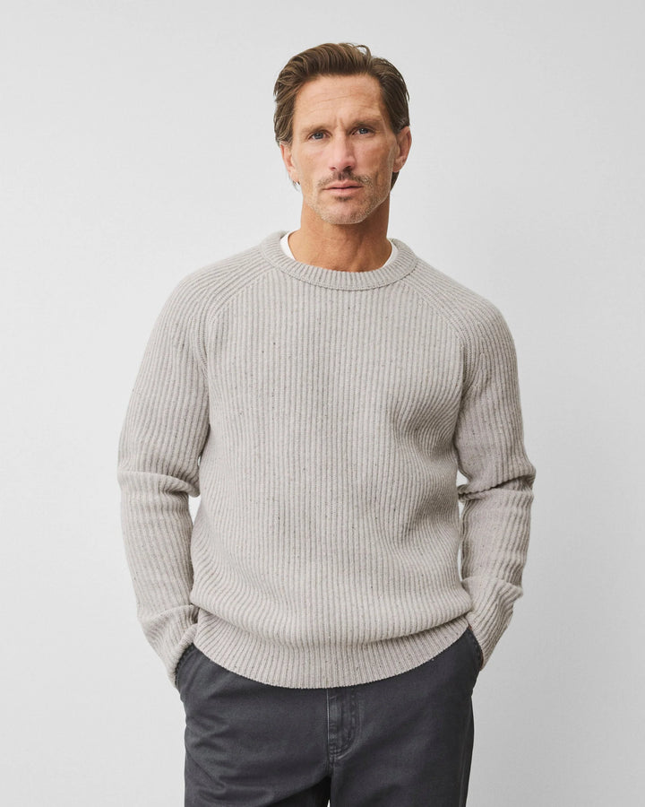 Reigning Champ Merino Kenny Crewneck - Nep Heather Grey